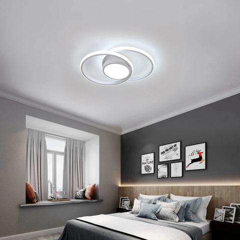 LED Ceiling Light 40cm Diameter,42W Modern Round Ceiling Lamp 4800lm,Cool White 6500K,White Ceiling Light for Living Room Dining