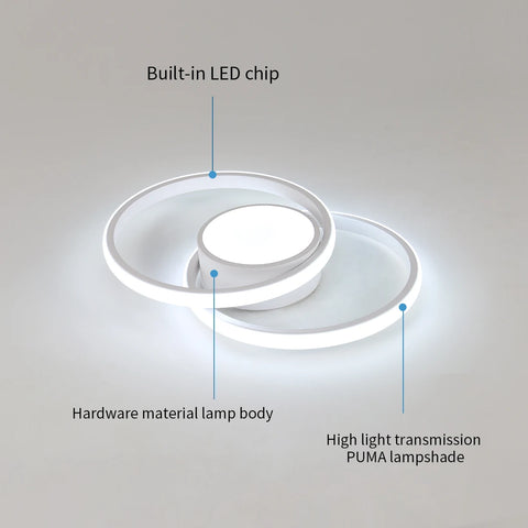 LED Ceiling Light 40cm Diameter,42W Modern Round Ceiling Lamp 4800lm,Cool White 6500K,White Ceiling Light for Living Room Dining