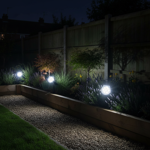 Solar Landscape Spotlights – 2 Pack, IPX7, 3 Brightness Modes, Adjustable
