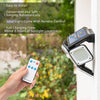 Solar light with remote control in outdoor setting