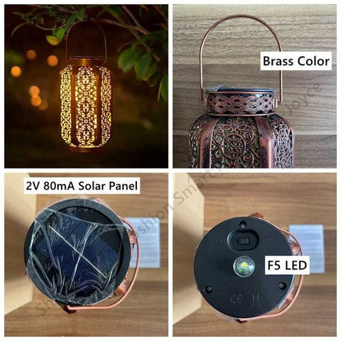 Moroccan Solar Powered Retro Outdoor Hanging Lantern Waterproof Light for Garden and Patio (1 Pack) - Solightify