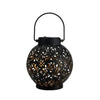 Moroccan Solar Powered Waterproof Moroccan Outdoor Garden Round Hanging Lantern - Black (1 Pack) - Solightify