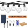 Solar and USB Festoon Outdoor Lights 30 G40 Bulbs (11.7m) - Solightify