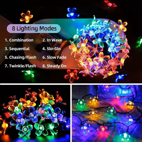Solar Fairy Flower String Lights for Outdoor Garden with Waterproof Technology (Warm) - Solightify