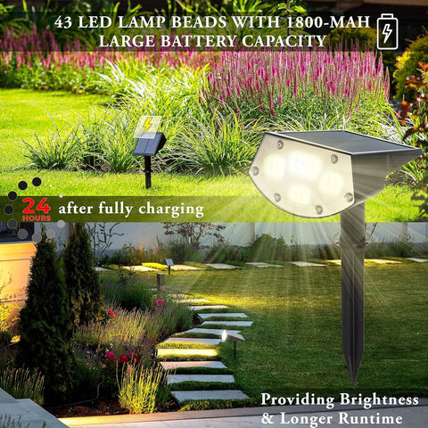 Solar Landscape Spotlights 2 - Pack – IPX7 Waterproof LED Garden Lights with 3 Modes - Solightify