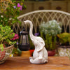 Solar Powered Elephant Lantern – Decorative, Antique, Waterproof Outdoor Garden Light (White) - Solightify