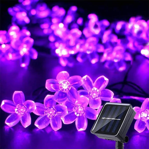 Solar Powered Flower Fairy Lights for Garden – Waterproof Outdoor String Lights - Solightify