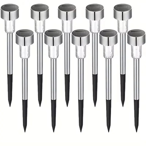Solightify solar pathway stake lights, 10-pack, waterproof IP44 garden lights with dusk to dawn illumination, outdoor landscape lighting