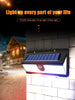 Solightify 190 LED outdoor PIR motion sensor solar security wall light waterproof garden lamp mounted on exterior wall.