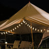 Solightify solar festoon string lights with 30 Edison bulbs, 9.8m length, 8 lighting modes, and remote control for outdoor decor.