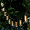 Solightify solar string lights with 30 Edison bulbs, 9.8m length, 8 lighting modes, and remote control for outdoor ambiance.