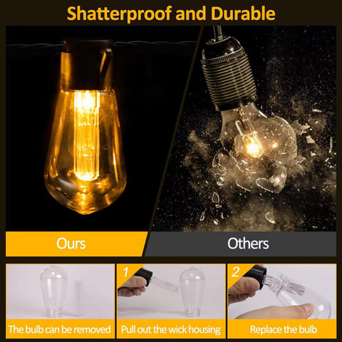 Solightify solar festoon string lights with 30 Edison bulbs, 9.8m length, 8 lighting modes, remote control, outdoor decor.