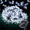 White waterproof solar fairy flower string lights for garden from Solightify, outdoor decorative solar garden fairy lights.