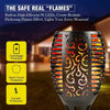 Solightify waterproof solar garden torch lights with flickering flame design illuminating outdoor garden space.