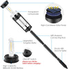 Set of four black Solightify solar garden lights with waterproof round design and sensor for outdoor illumination.