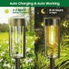 Set of four black Solightify solar outdoor waterproof round garden lights with sensors, ideal for illuminating outdoor pathways.