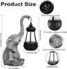 Gray Solightify solar elephant garden lantern with decorative design and solar light for outdoor illumination.
