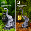 Grey Solightify solar elephant garden lantern with intricate elephant design, decorative outdoor solar light for garden decor.