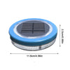 Solightify Solar Floating Pool Light illuminating a swimming pool with colorful LED lights on a clear night scene.
