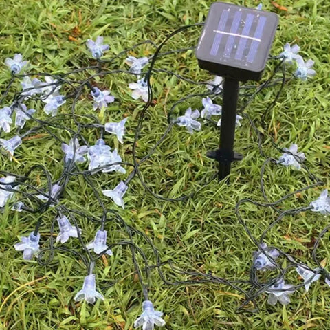 Waterproof Solar Fairy Flower Outdoor String Lights for Garden (White) - Solightify